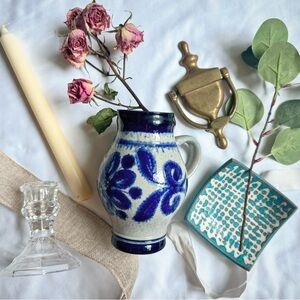 Blue and White German Stoneware Jug